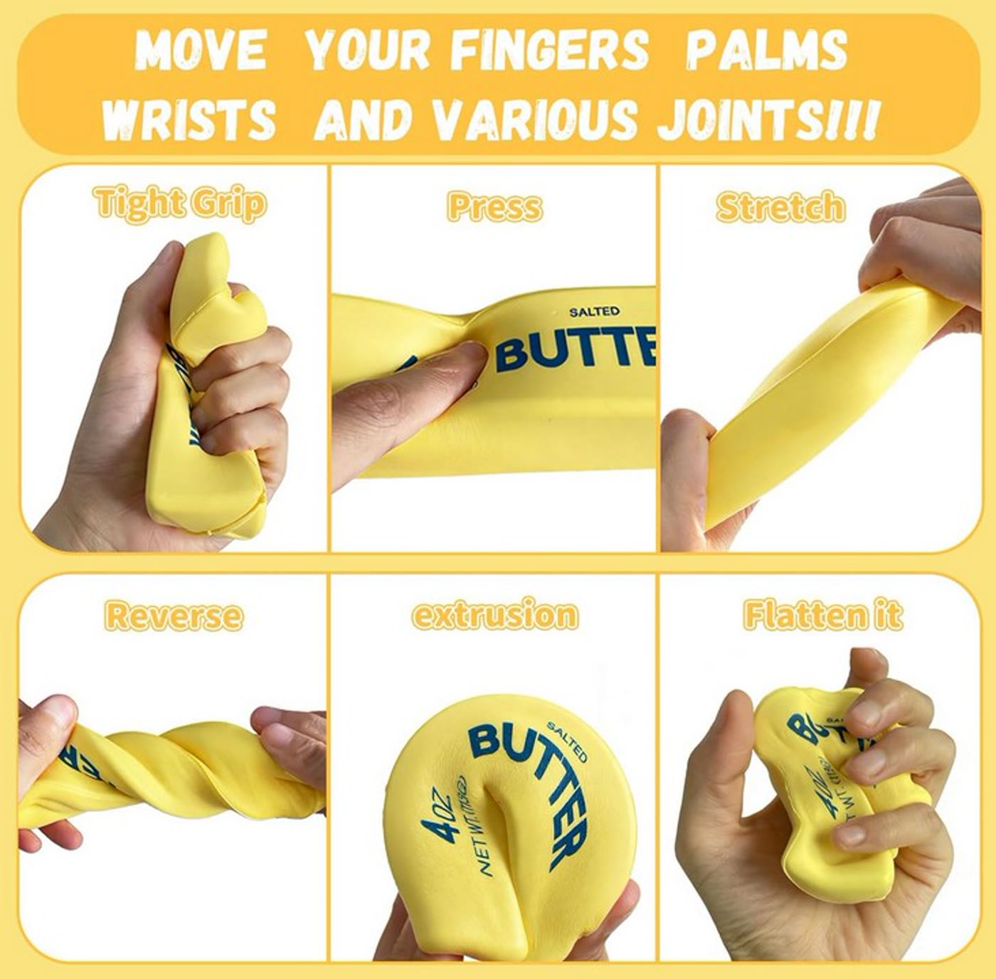 Different ways to squish the butter